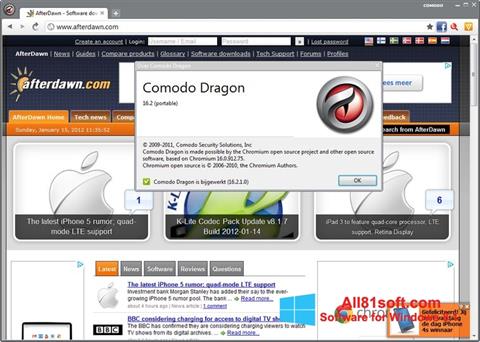 Képernyőkép Comodo Dragon Windows 8.1