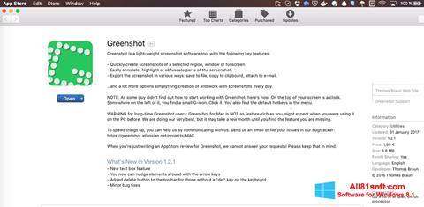 Képernyőkép Greenshot Windows 8.1