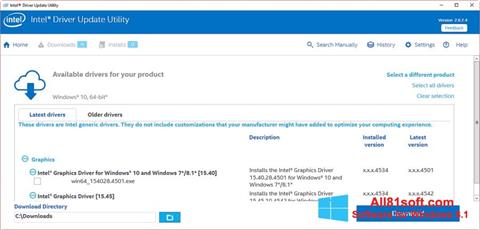 Képernyőkép Intel Driver Update Utility Windows 8.1