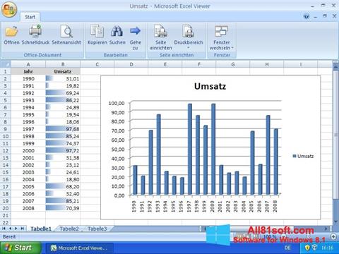 Képernyőkép Excel Viewer Windows 8.1