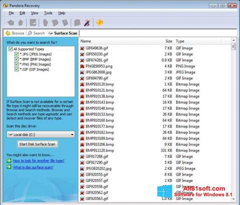 Képernyőkép Pandora Recovery Windows 8.1