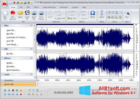 Képernyőkép Free Audio Editor Windows 8.1