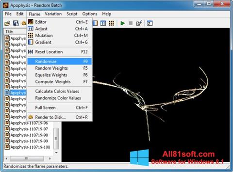 Képernyőkép Apophysis Windows 8.1