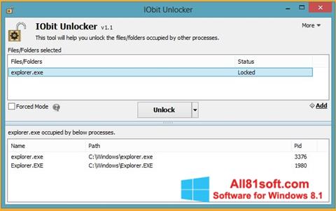 Képernyőkép IObit Unlocker Windows 8.1