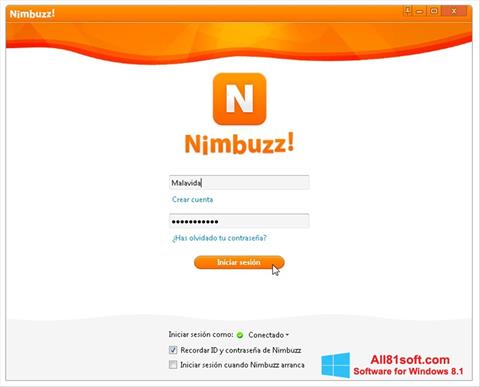 Képernyőkép Nimbuzz Windows 8.1
