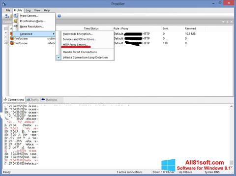 Képernyőkép Proxifier Windows 8.1