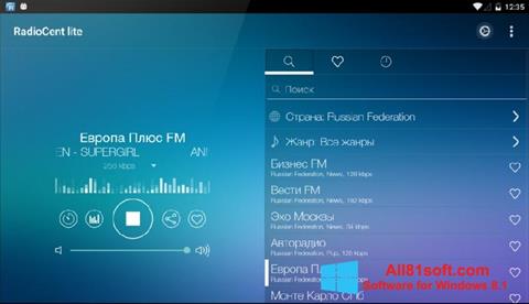 Képernyőkép Radiocent Windows 8.1