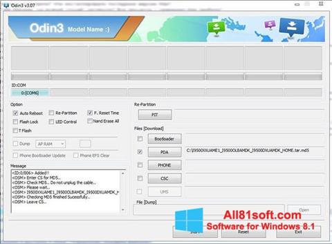 Képernyőkép Odin Windows 8.1