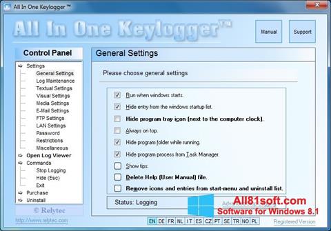 Képernyőkép Keylogger Windows 8.1