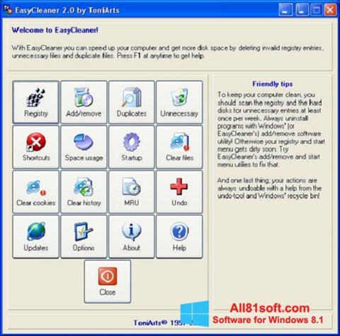 Képernyőkép EasyCleaner Windows 8.1