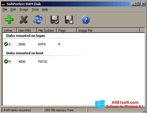 Képernyőkép SoftPerfect RAM Disk Windows 8.1