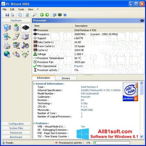 Képernyőkép PC Wizard Windows 8.1