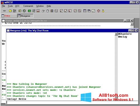 Képernyőkép mIRC Windows 8.1