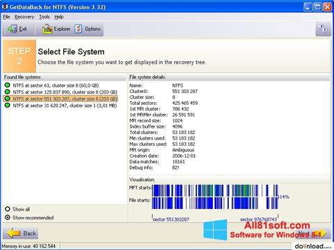 Képernyőkép GetDataBack Windows 8.1