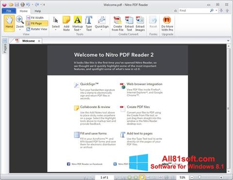 Képernyőkép Nitro PDF Reader Windows 8.1