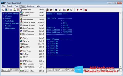 Képernyőkép IP Tools Windows 8.1