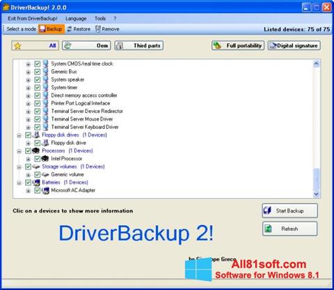 Képernyőkép Driver Backup Windows 8.1