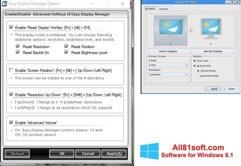 Képernyőkép Easy Display Manager Windows 8.1