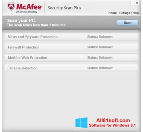 Képernyőkép McAfee Security Scan Plus Windows 8.1