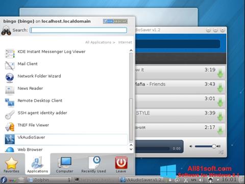 Képernyőkép VkAudioSaver Windows 8.1