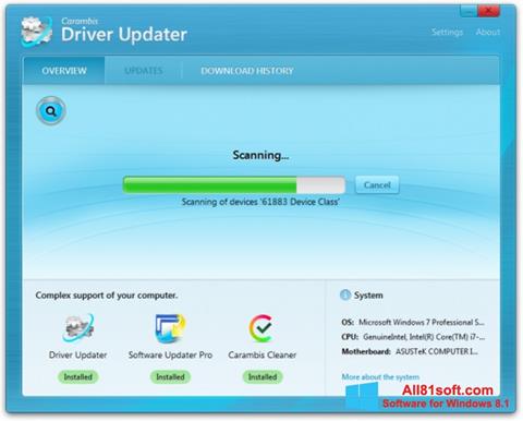 Képernyőkép Carambis Driver Updater Windows 8.1